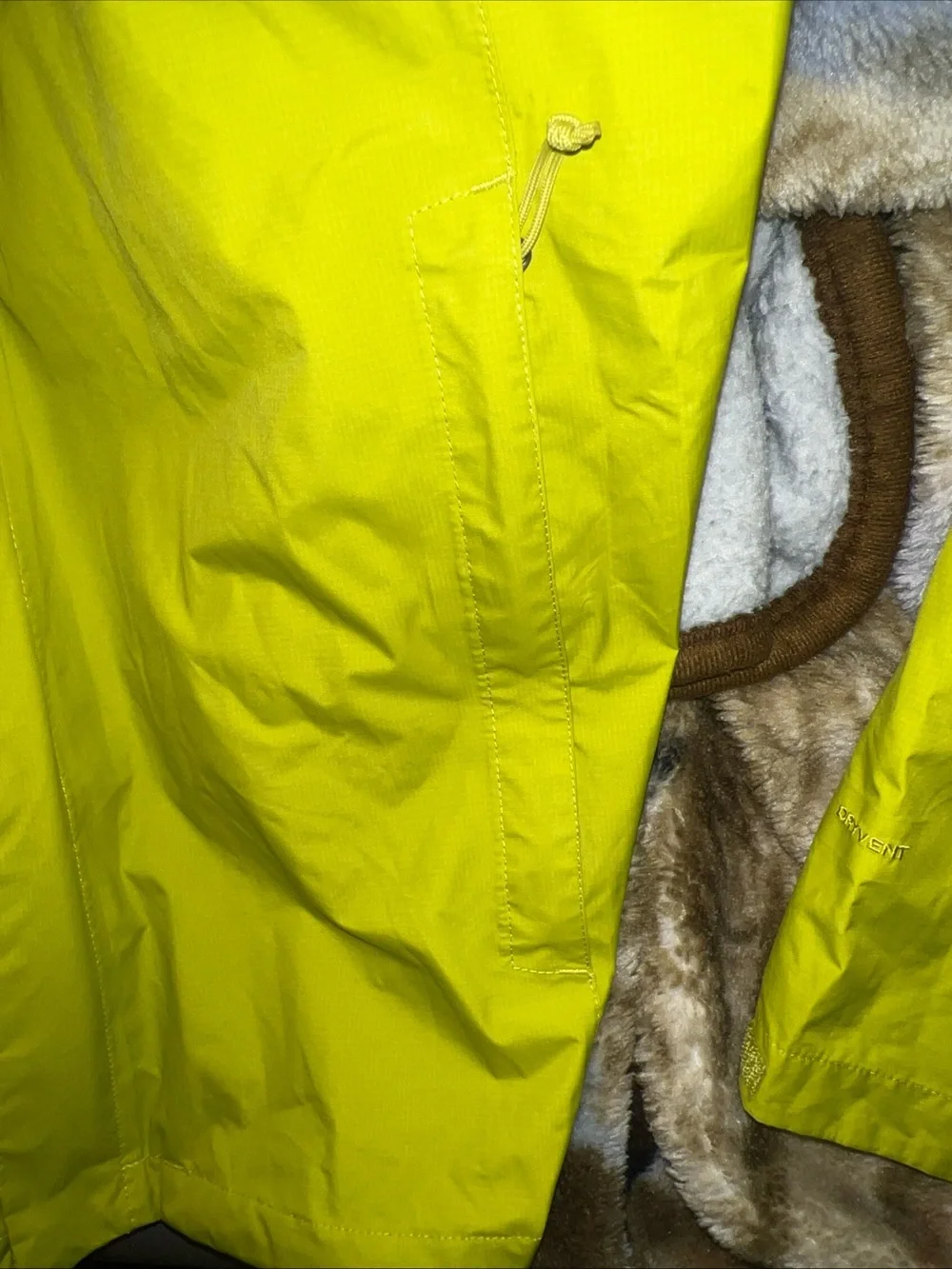 The North Face Bright Neon Yellow Hooded Rain Shell